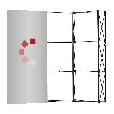 Pop-Up Faltwand | 4 x 3 Felder gebogen | einseitig bedruckt