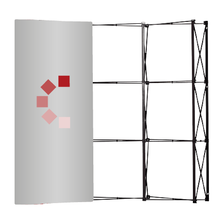 Pop-Up Faltwand | 2 x 3 Felder gebogen | einseitig bedruckt