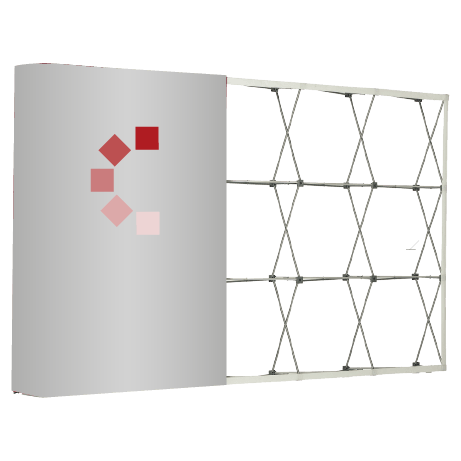 Textilfaltwand | 3 x 3 Felder gerade | einseitig bedruckt