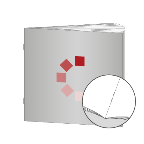 Broschüren Drahtheftung Quadrat